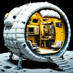 A Large White Dome-shaped Structure, Which Appears To Be A Space Station Or A Spacecraft