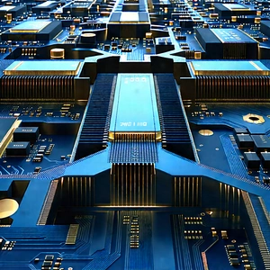 Close-up Of Memory Module With Blue Black