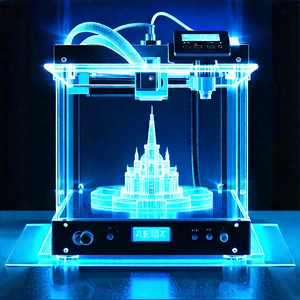 3d Printer With Holographic Projection With Printer Shown