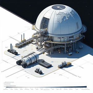 A Large White Dome Structure Is Shown In A 3d Rendering