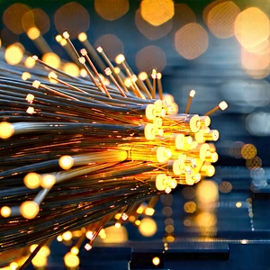 Close-up Of Fiber Optic Cables With Image, There