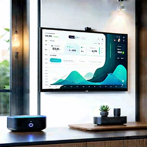 Smart Home Device With Data Visualization With Large Flat