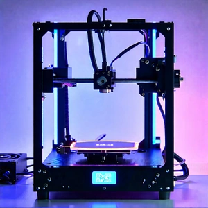 Tech Stock Photography: 3d Printer With Neon Accents With Printer Shown