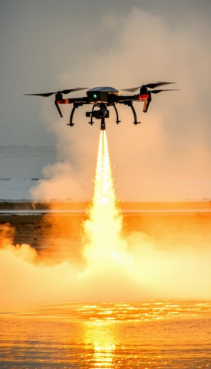 A Large Jet Is Flying Through The Sky, Leaving A Trail Of Smoke Behind It