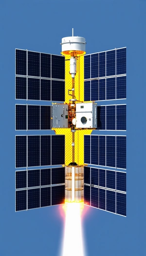 A Spacecraft With A Solar Panel On Its Side