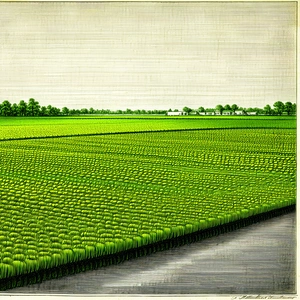 Tech Etching: Agricultural Technology In Modern Laboratory With Black White