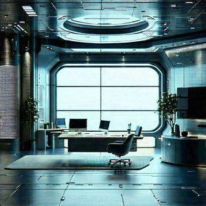 Futuristic Tech Startup Office With Image, There