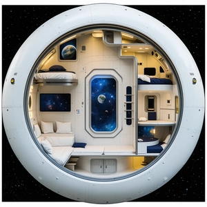 A Futuristic Space Station With A Large, Round
