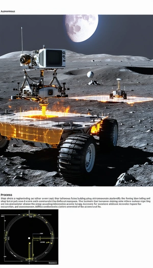 A Robotic Vehicle On A Rocky Surface, Possibly A Moon Or A Planet