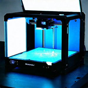 3d Printer With Blue Light Glow With Blue Printer