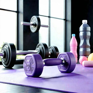 Lifestyle Product Photography: Wellness Scene With Fitness Equipment With Image, There