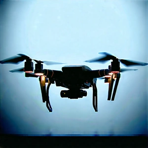 Drone With Glowing Screen With Black Drone