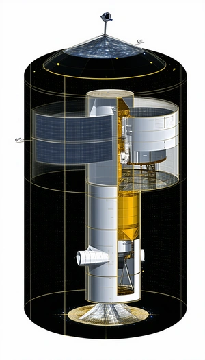 A Large White Structure Is Shown In A Black And White Image