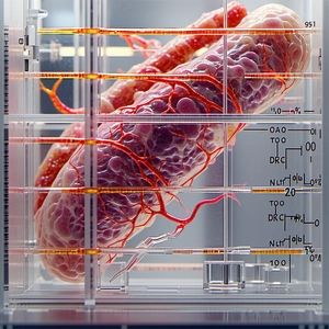 A Pair Of Red And White Veins Are Displayed In A Glass Case
