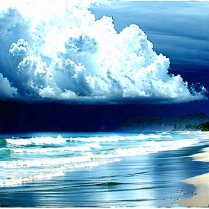 Nature Blueprint Style: Dramatic clouds over coastline
