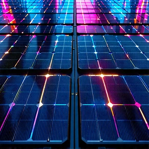 Solar panel with neon accents