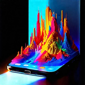 Smartphone With Data Visualization With Cell Phone