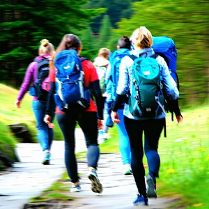 Lifestyle Stock Photography: Hiking group with colleagues