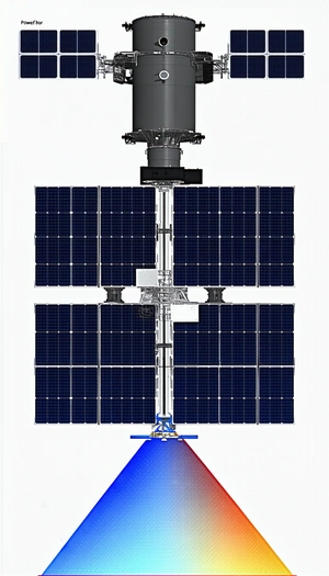 A Large Satellite With A Solar Panel On Top