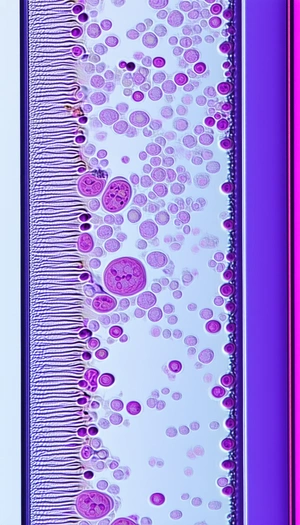 A Microscope Slide With A Purple Background