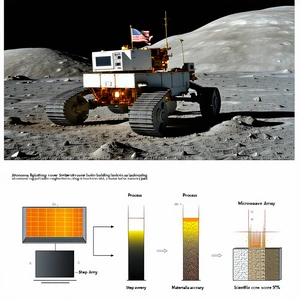 A Rover On The Moon, With A Large American Flag On The Front