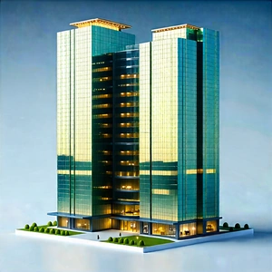 Urban Isometric Design: Skyscraper With Minimalist Design With Model Tall