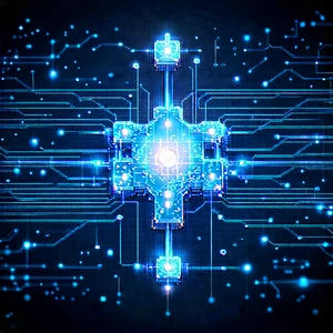 Blockchain Network Visualization With Blue White