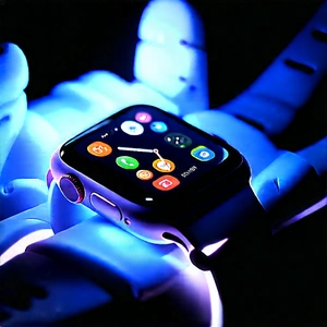 Smart watch with glowing screen