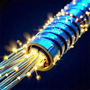 Close-up Of Fiber Optic Cables With Close-up Blue