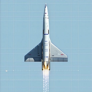 A White Jet Is Flying Through The Sky, Leaving A Trail Of Smoke Behind It