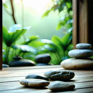 Lifestyle Macro Photography: Wellness scene with meditation space