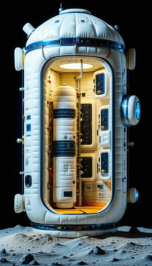 A White Spacecraft With A Large, Round