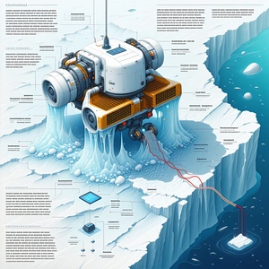 The Image Is A Blue And White Illustration Of A Large Ice-breaking Ship