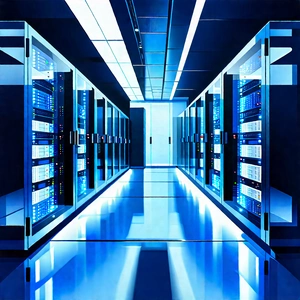 (futuristic:1.41) Server Room With Large Blue