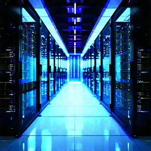 Server Rack With Blue Light (glow:1.26) With Image, There