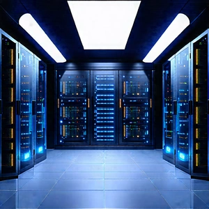 Futuristic Server Room With Image