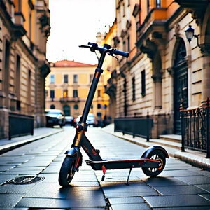 Urban Editorial Photography: City electric scooter in historic quarter