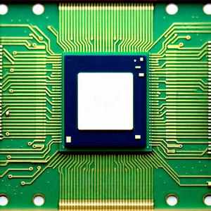 Tech Woodcut Print: Close-up of microprocessor