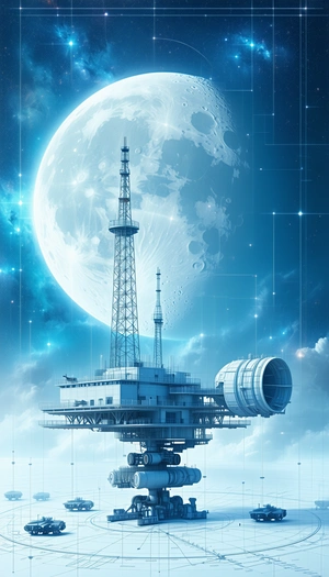 A Futuristic Space Station With A Large Dome-shaped Structure