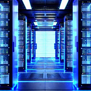 Futuristic Server Room With Image