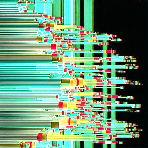 Close-up of fiber optic cables