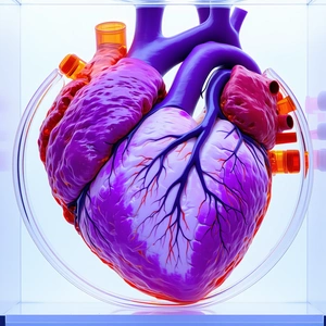 A Purple Heart With A Clear Glass Casing