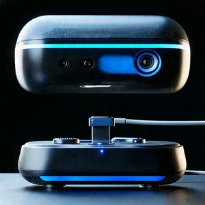 Tech Low Poly: Innovative Communication Tool Design With Black Blue