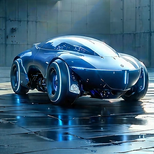 Innovative Electric Vehicle Design With Futuristic Blue