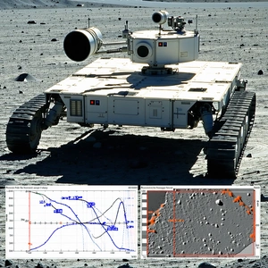 A White Robotic Tank On A Dirt Field