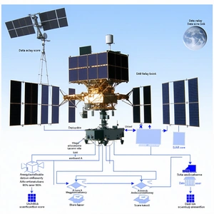 The Image Is A Diagram Of A Spacecraft, Showing Its Various Components And Their Connections
