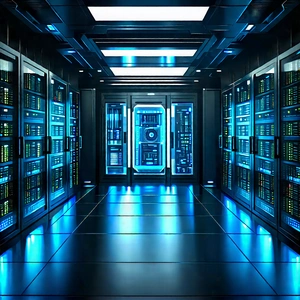 (futuristic:1.26) Server Room With Image, There