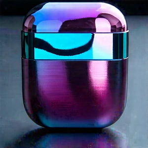 Wireless Earbuds With Digital Artwork With Purple Blue