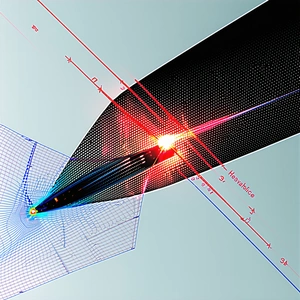 A Blue And Red Laser Pointer Is Shown In The Image