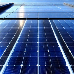 Solar Panel With Laser Scanning With Large Building